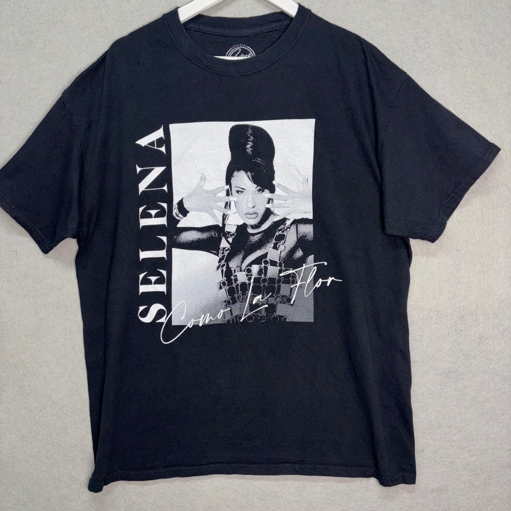 Official Selena T-Shirt Women 1X Black Como La Flor Graphic Tee Quintanilla